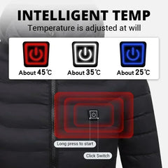 الرجال 21 مناطق سترة ساخنة USB الشتاء في الهواء الطلق التدفئة الكهربائية السترات الدافئة Sprots معطف حراري الملابس سترة قطن قابلة للتسخين